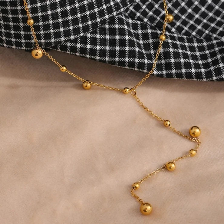 Minimalist Gold Bead Necklace