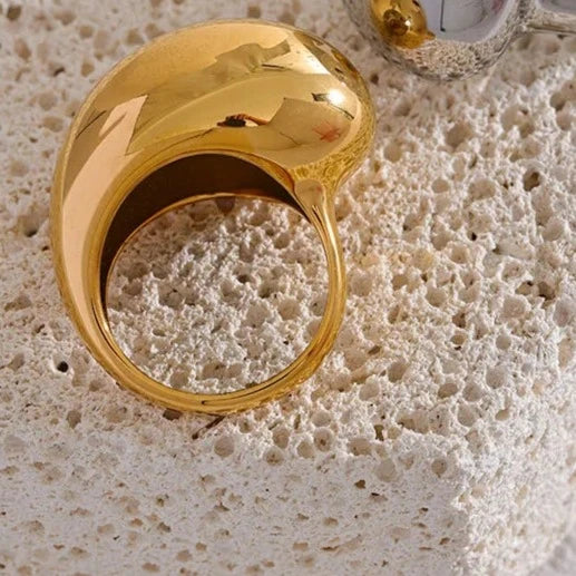 Golden Dripping Drop Ring