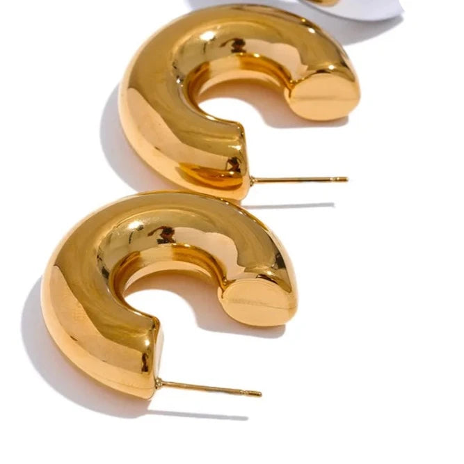 Gold Plated Half Hoop Earring