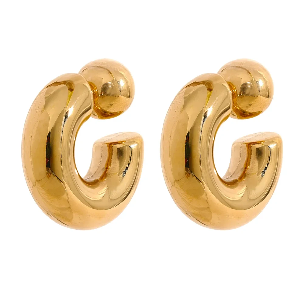 Golden C Shaped Earring