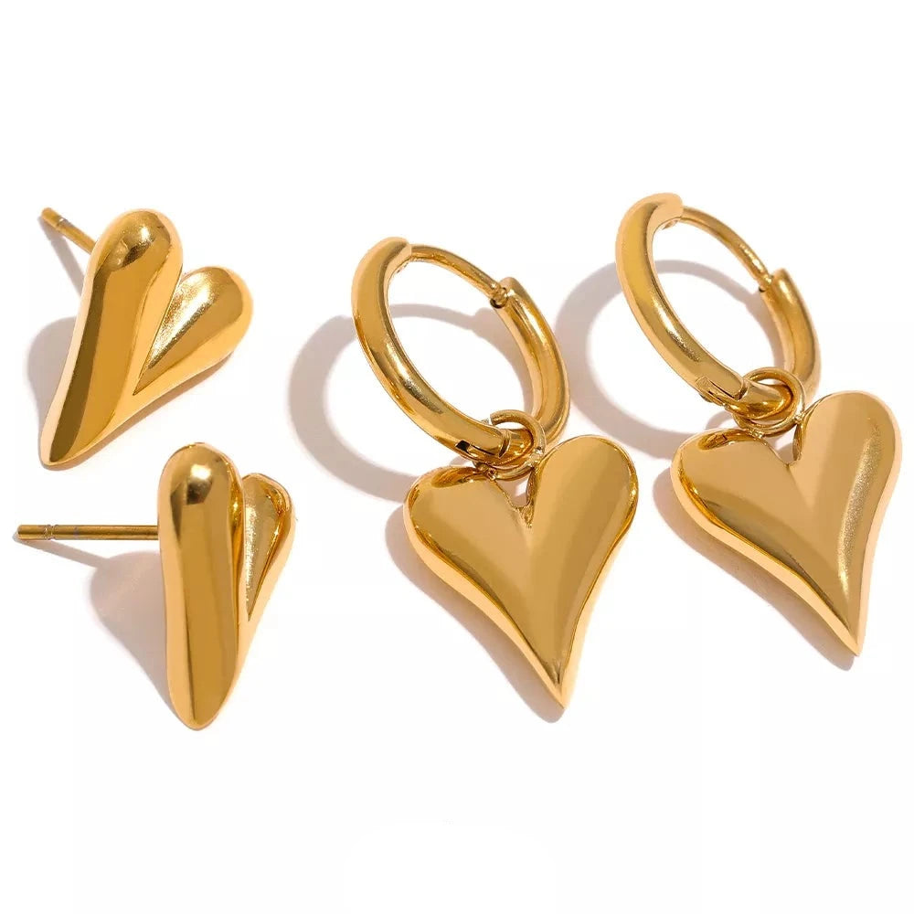Golden Aphrodite Heart Earring