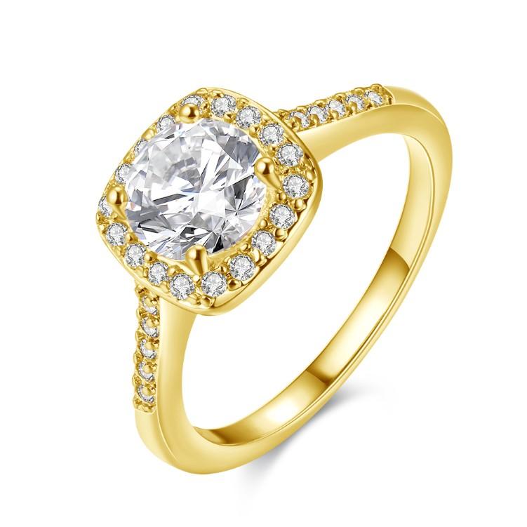 18K Gold-Plated Halo Ring Made With Elements