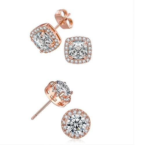 Elements Halo 18k Gold Plated Studs