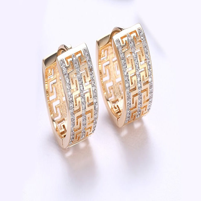14K Gold Plating Elements Cut Celtic Design Earrings